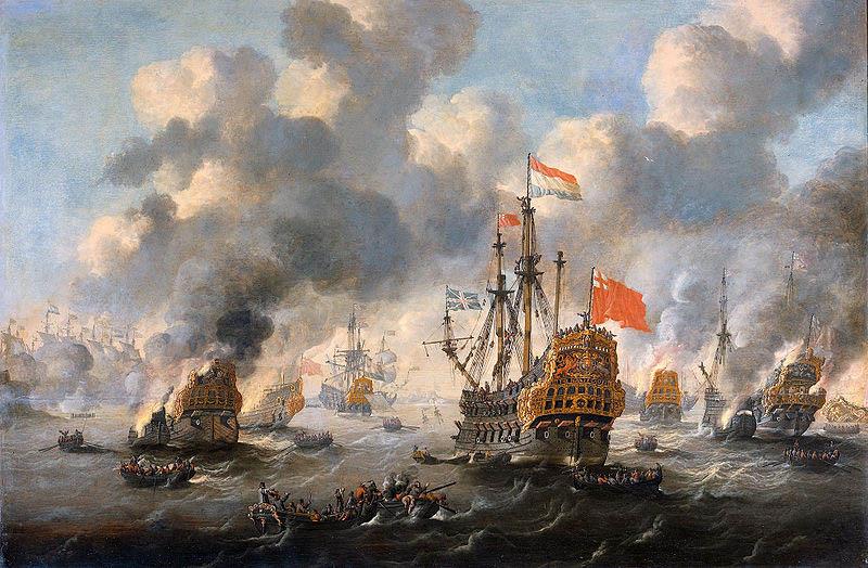 unknow artist The burning of the English fleet off Chatham, 20 June 1667. oil painting picture